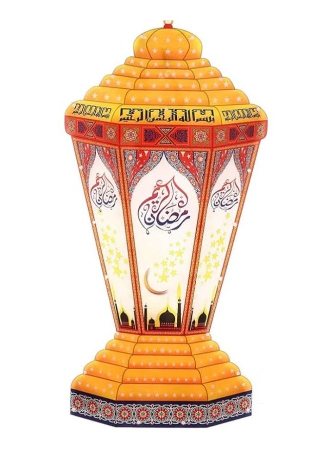 فانوس رمضان بلاستيك بإضاءة ملونة للزينة – مقاس 61 × 30 سم، مثالي لإضفاء أجواء رمضانية مبهجة وملونة.